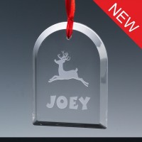 Optical Crystal 3.15 inch Christmas Tree Decoration Gift Tag, Single, Blue Boxed