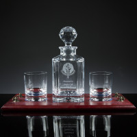 Regal Decanter & 2 Tumblers Whisky Set, Single, Satin Boxed